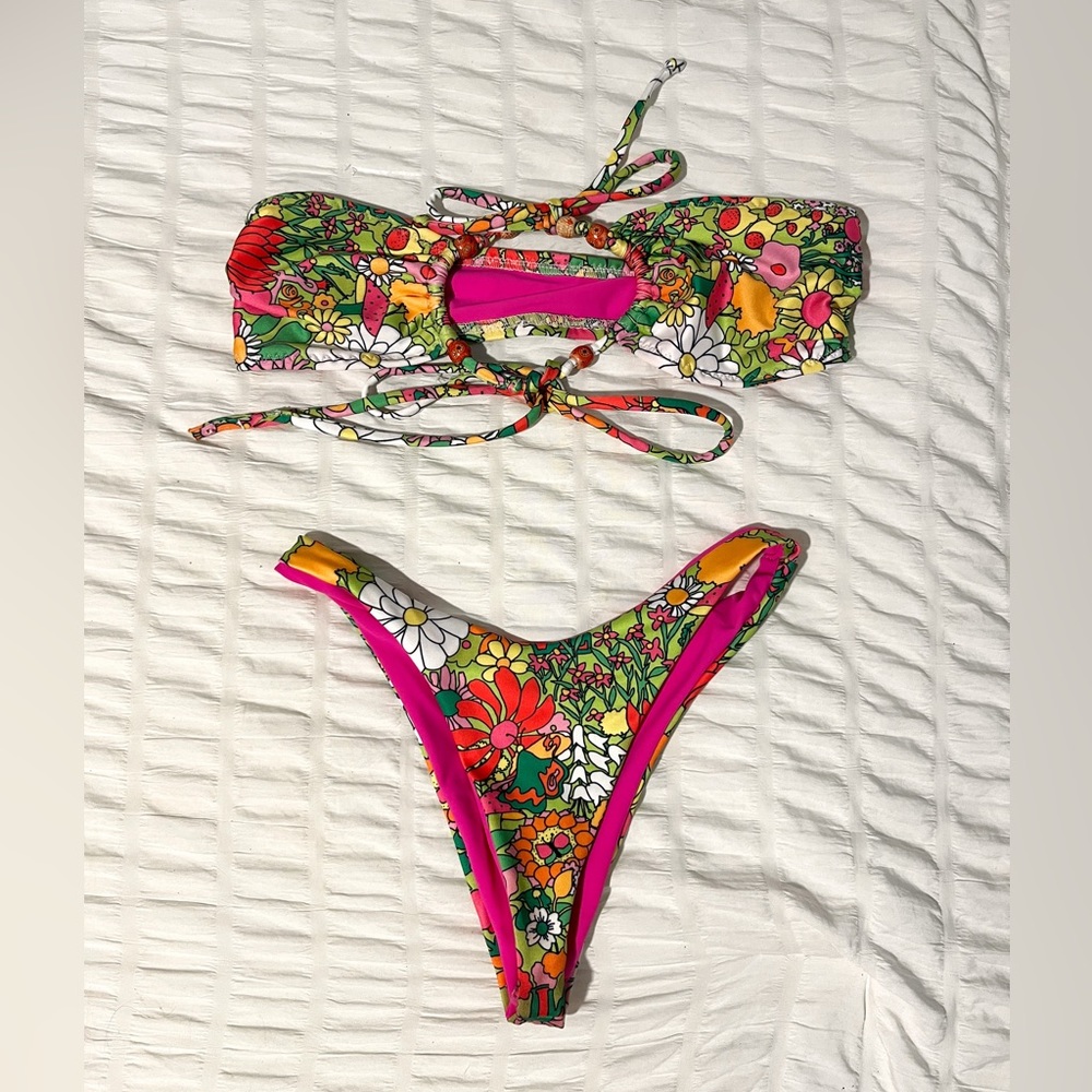 Sundia Swim: Bandeau Tie Top and Bottoms